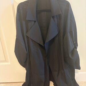 Oversized Black Open Front Coatigan